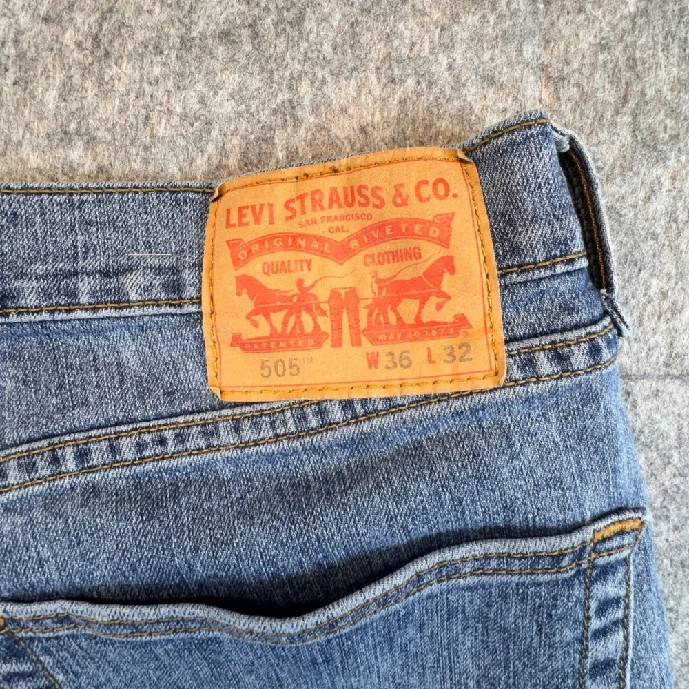 Levi Strauss 505 Mens Jeans W36 L32‎ Straight Fit Blue Denim Pants